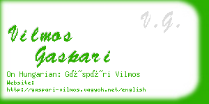 vilmos gaspari business card